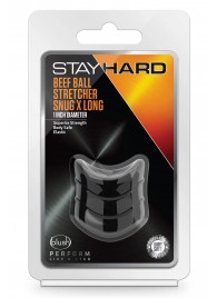 Черное эрекционное кольцо на мошонку Beef Ball Stretcher Snug X Long - Blush Novelties - в Севастополе купить с доставкой
