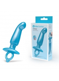 Голубая анальная пробка для массажа простаты Hither Silicone Prostate Plug - 14,3 см. - b-Vibe - в Севастополе купить с доставкой