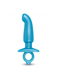 Голубая анальная пробка для массажа простаты Hither Silicone Prostate Plug - 14,3 см. - b-Vibe - в Севастополе купить с доставкой