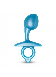 Голубая анальная пробка для массажа простаты Bulb Silicone Prostate Plug - 10,7 см. - b-Vibe - в Севастополе купить с доставкой