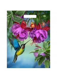 Пакет с принтом в виде колибри в цветах с вырубной ручкой (31х40 см) - Сима-Ленд - купить с доставкой в Севастополе