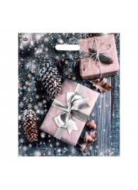 Новогодний пакет с принтом в виде подарков и вырубной ручкой (45х38 см) - Сима-Ленд - купить с доставкой в Севастополе