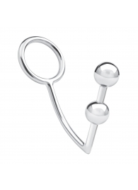 Кольцо на пенис с анальным стимулятором Two Bead Stainless Steel Anal Hook   Cock Ring - BlueLine - в Севастополе купить с доставкой