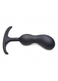 Черный массажер простаты с утяжелителями Premium Silicone Weighted Prostate Plug Medium - 16,3 см. - XR Brands - в Севастополе купить с доставкой