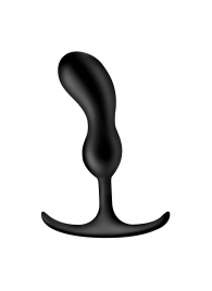 Черный массажер простаты с утяжелителями Premium Silicone Weighted Prostate Plug Medium - 16,3 см. - XR Brands - в Севастополе купить с доставкой