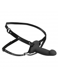 Черный полый страпон с вибрацией 2’’ Erection 28X Smooth Vibrating Silicone Penis Sheath - XR Brands - купить с доставкой в Севастополе