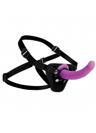 Лиловый поясной страпон Navigator Silicone G-Spot Dildo with Harness - 17,8 см. - XR Brands - купить с доставкой в Севастополе