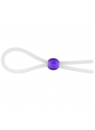 Прозрачное лассо с фиолетовой бусиной SILICONE COCK RING WITH BEAD LAVENDER - NMC - в Севастополе купить с доставкой