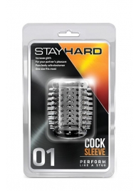 Прозрачная насадка с шипами STAY HARD COCK SLEEVE 01 CLEAR - Blush Novelties - в Севастополе купить с доставкой