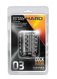 Прозрачная насадка с шипами и шишечками STAY HARD COCK SLEEVE 03 CLEAR - Blush Novelties - в Севастополе купить с доставкой