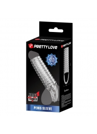 Прозрачная насадка на пенис с ребрышками и подхватом мошонки - Baile - в Севастополе купить с доставкой