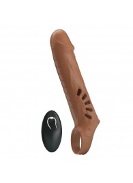 Коричневая вибронасадка с подхватом мошонки и пультом ДУ - Baile - в Севастополе купить с доставкой