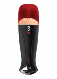 Телесный мастурбатор-вагина в черной колбе с вибрацией Fuck-O-Matic Pro XL - Pipedream - в Севастополе купить с доставкой