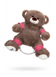 Бондажный набор: бурый мишка с розовыми оковами и наручниками - Pecado - купить с доставкой в Севастополе