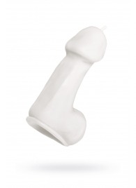Белая свеча в форме пениса - 47 гр. - Pecado - купить с доставкой в Севастополе