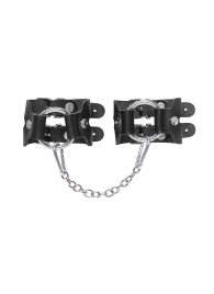 Черные кожаные наручники-браслеты из двух ремешков - Pecado - купить с доставкой в Севастополе