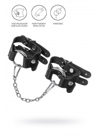 Черные кожаные наручники-браслеты из двух ремешков - Pecado - купить с доставкой в Севастополе
