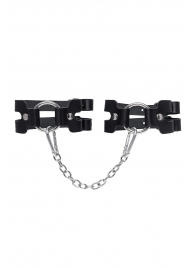 Черные кожаные оковы из двух ремешков - Pecado - купить с доставкой в Севастополе
