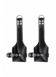 Черные подвесы с белой строчкой - Pecado - купить с доставкой в Севастополе