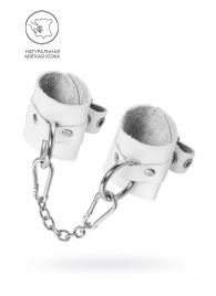 Белые мягкие кожаные наручники с люверсами - Pecado - купить с доставкой в Севастополе