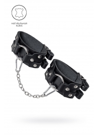 Черные кожаные оковы с двумя ремешками - Pecado - купить с доставкой в Севастополе