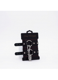 Черно-красные кожаные оковы - Crazy Handmade - купить с доставкой в Севастополе