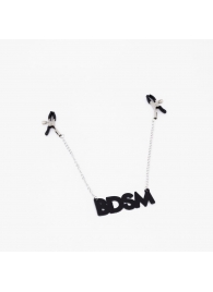 Зажимы на соски с кожаной подвеской BDSM - Crazy Handmade - купить с доставкой в Севастополе