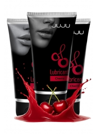 Набор из 3 съедобных лубрикантов JUJU со вкусом вишни - JuJu - купить с доставкой в Севастополе