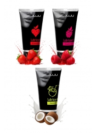 Набор из 3 съедобных лубрикантов JUJU (клубника, малина, кокос) - JuJu - купить с доставкой в Севастополе