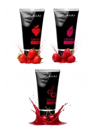 Набор из 3 съедобных лубрикантов JUJU (клубника, малина, вишня) - JuJu - купить с доставкой в Севастополе