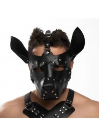 Черная кожаная маска «Собака» - Crazy Handmade - купить с доставкой в Севастополе