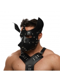 Черная кожаная маска «Собака» - Crazy Handmade - купить с доставкой в Севастополе