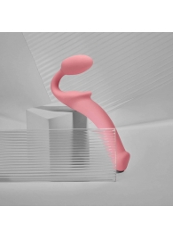 Розовый безремневой страпон Strap-on-me Semi-Realistic Bendable Strap-On size S - Strap-on-me - купить с доставкой в Севастополе