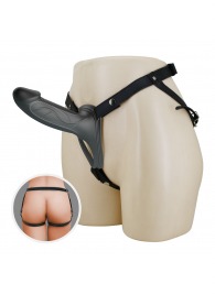 Черный полый мужской страпон London - 16,8 см. - Baile - купить с доставкой в Севастополе