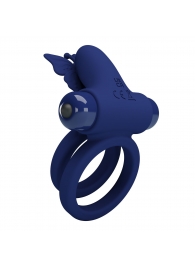Синее эрекционное кольцо с вибростимуляцией клитора - Baile - в Севастополе купить с доставкой
