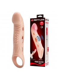 Телесная удлиняющая насадка с рельефом и вибрацией Brad - 21,3 см. - Baile - в Севастополе купить с доставкой