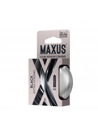 Черные утолщенные презервативы MAXUS Extra Strong с железным кейсом - 3 шт. - Maxus - купить с доставкой в Севастополе