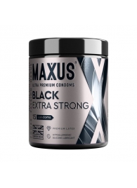 Черные утолщенные презервативы MAXUS Extra Strong с железным кейсом - 15 шт. - Maxus - купить с доставкой в Севастополе