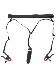 Женские вибростринги с зажимами для половых губ Spreader String with Vibrator - Orion - купить с доставкой в Севастополе