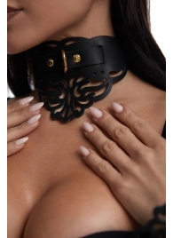 Фигурный чокер с узорами и золотистой фурнитурой - Crazy Handmade - купить с доставкой в Севастополе