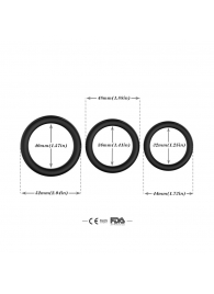 Набор из 3 черных эрекционных колец Stay Hard - Boys of Toys - в Севастополе купить с доставкой