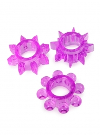 Набор из 3 лиловых эрекционных колец различной формы - Erowoman-Eroman - в Севастополе купить с доставкой