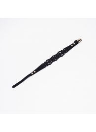 Черный ажурный чокер с золотистой фурнитурой - Crazy Handmade - купить с доставкой в Севастополе