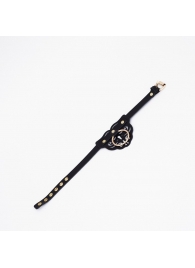 Черный чокер с клепками и золотистой фурнитурой - Crazy Handmade - купить с доставкой в Севастополе