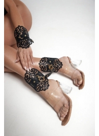 Черный фигурные оковы с золотистой фурнитурой - Crazy Handmade - купить с доставкой в Севастополе