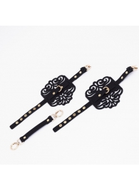 Черный фигурные оковы с золотистой фурнитурой - Crazy Handmade - купить с доставкой в Севастополе