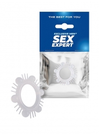 Эластичное эрекционное кольцо с шипиками и шариками - Sex Expert - в Севастополе купить с доставкой