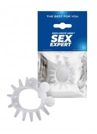 Эластичное эрекционное кольцо с шариками и лучами - Sex Expert - в Севастополе купить с доставкой