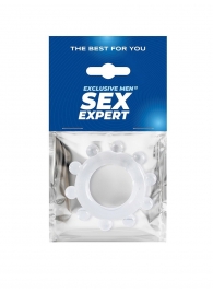 Прозрачное эрекционное кольцо со стимулирующими шариками - Sex Expert - в Севастополе купить с доставкой