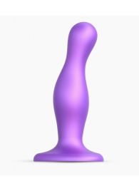 Фиолетовая насадка Strap-On-Me Dildo Plug Curvy size M - Strap-on-me - купить с доставкой в Севастополе